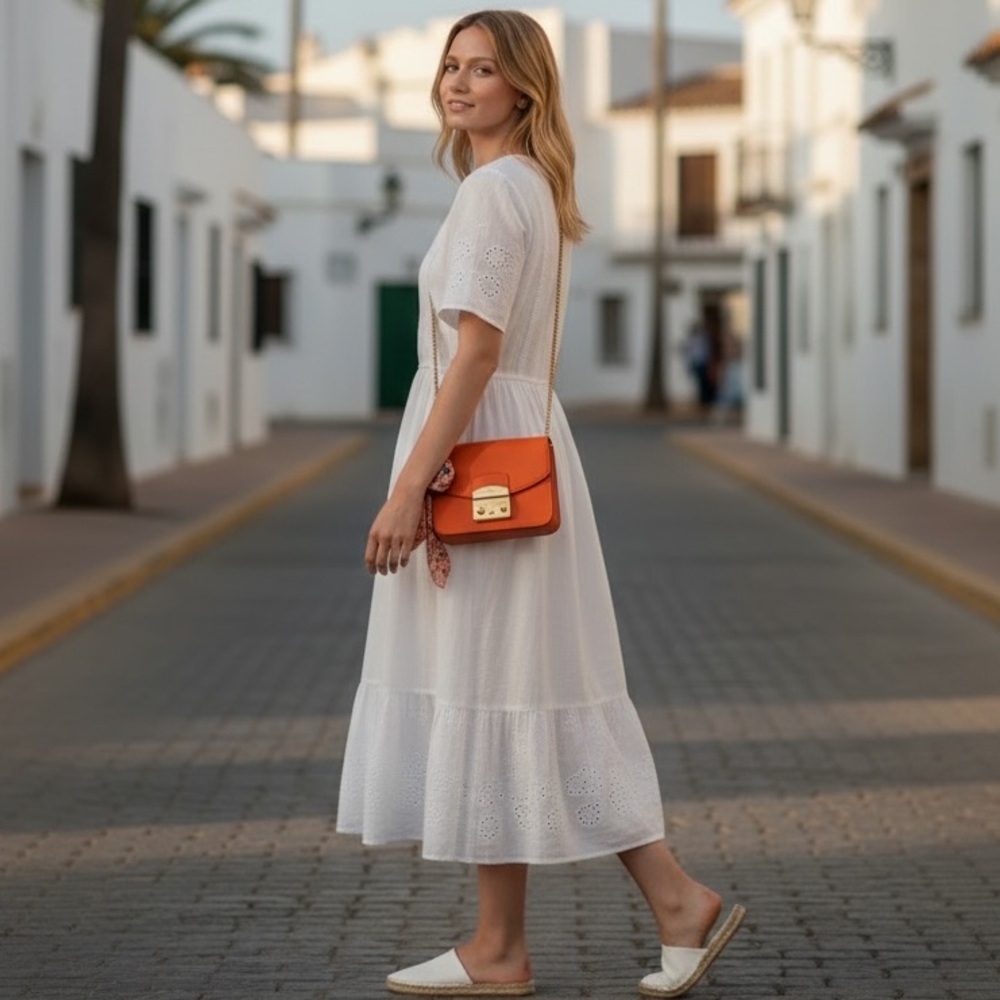 Furla Metropolis Orange Mini Crossbody